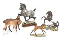 Four Porcelain Figures or Figural Groups Width of first 7 inches. — LATE 20TH CENTURY