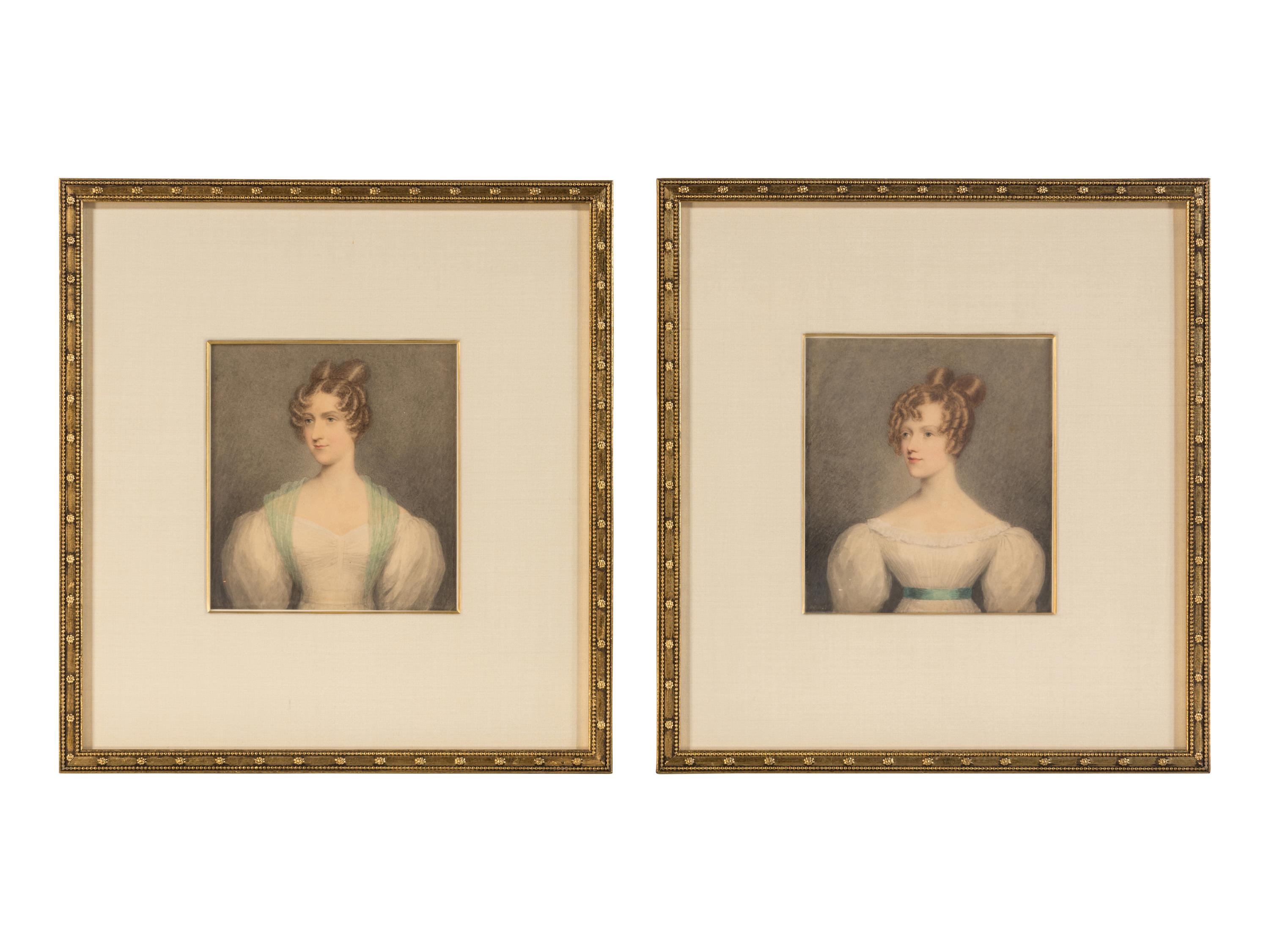 Portrait of Miss Foote, Actress and Portrait of a Woman (a pair of works), 1827