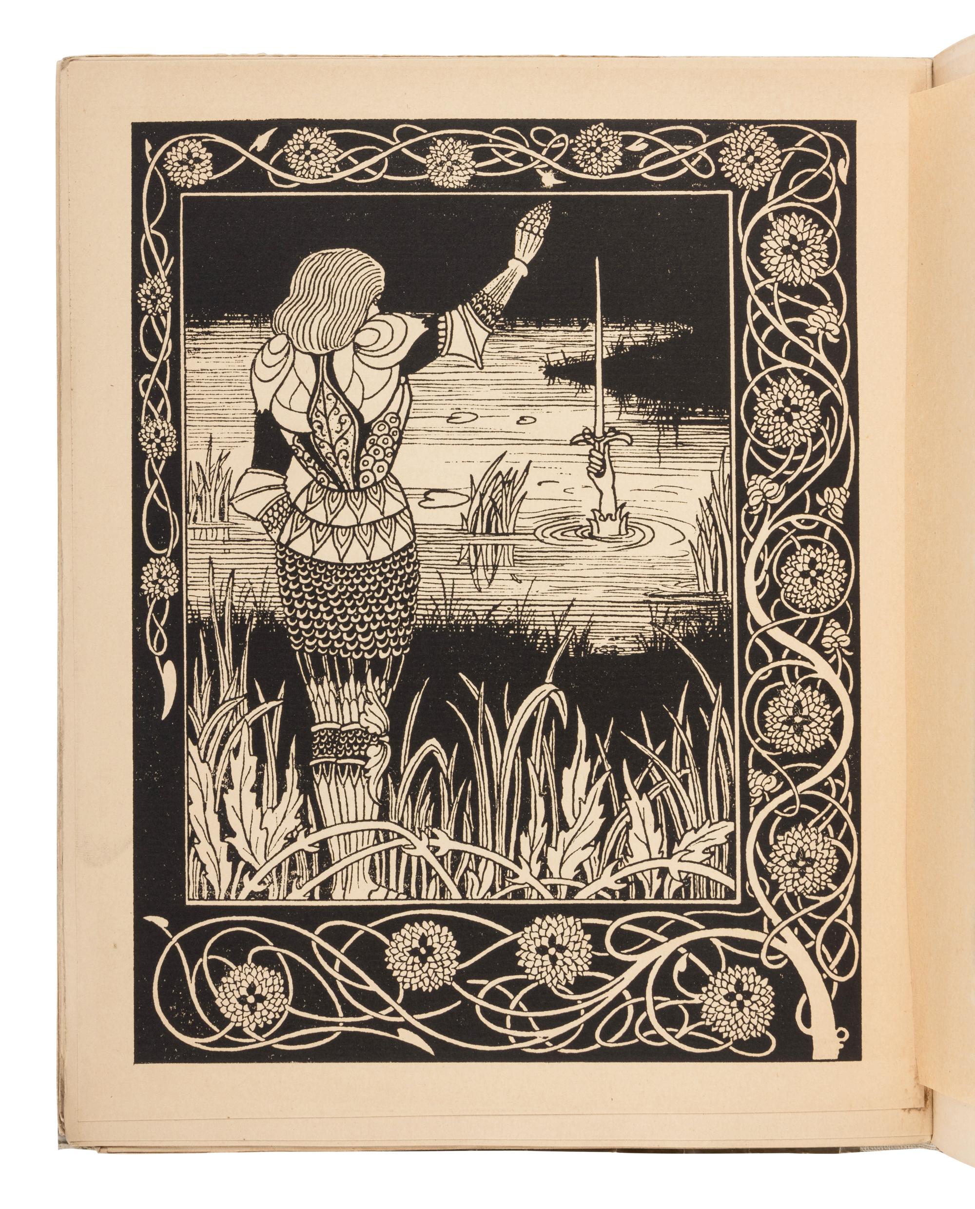 [BEARDSLEY, Aubrey Vincent (1872-1898), Illustrator]. MALORY, Sir Thomas (fl. 1470). [ Le Morte Darthur ]. The Birth Life and Acts of King Arthur of His Noble Knights of the Round Table … With an Introduction by Professor Phys and Embellished with Many Original Designs by Aubrey Beardsley . London: J.M. Dent & Co., 1893-1894.