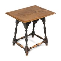 A Paint Decorated Maple-Top Side Table