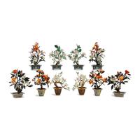 Five Pairs of Chinese Hardstone and Cloisonné Models of Trees