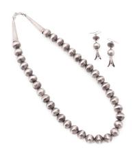 Navajo Mercury Dime Necklace, and Squash Blossom Hook Earrings