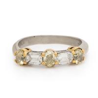 Diamond, Yellow Diamond, and Platinum Ring