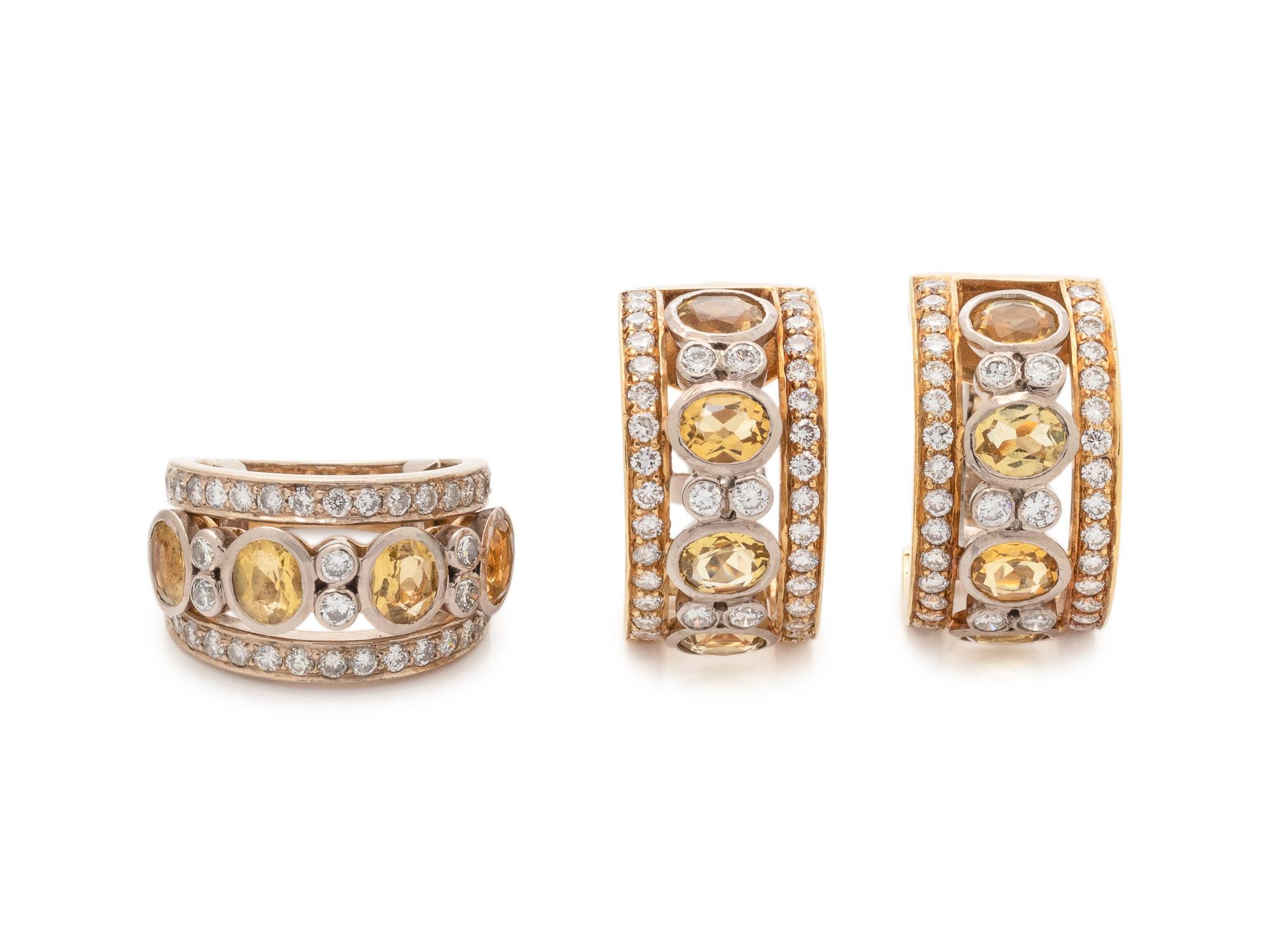 HELIODOR AND DIAMOND SET