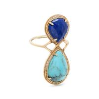 JACQUIE AICHE, TURQUOISE AND LAPIS LAZULI RING