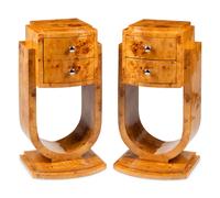 A Pair of Art Deco Style Two-Drawer Bedside Tables