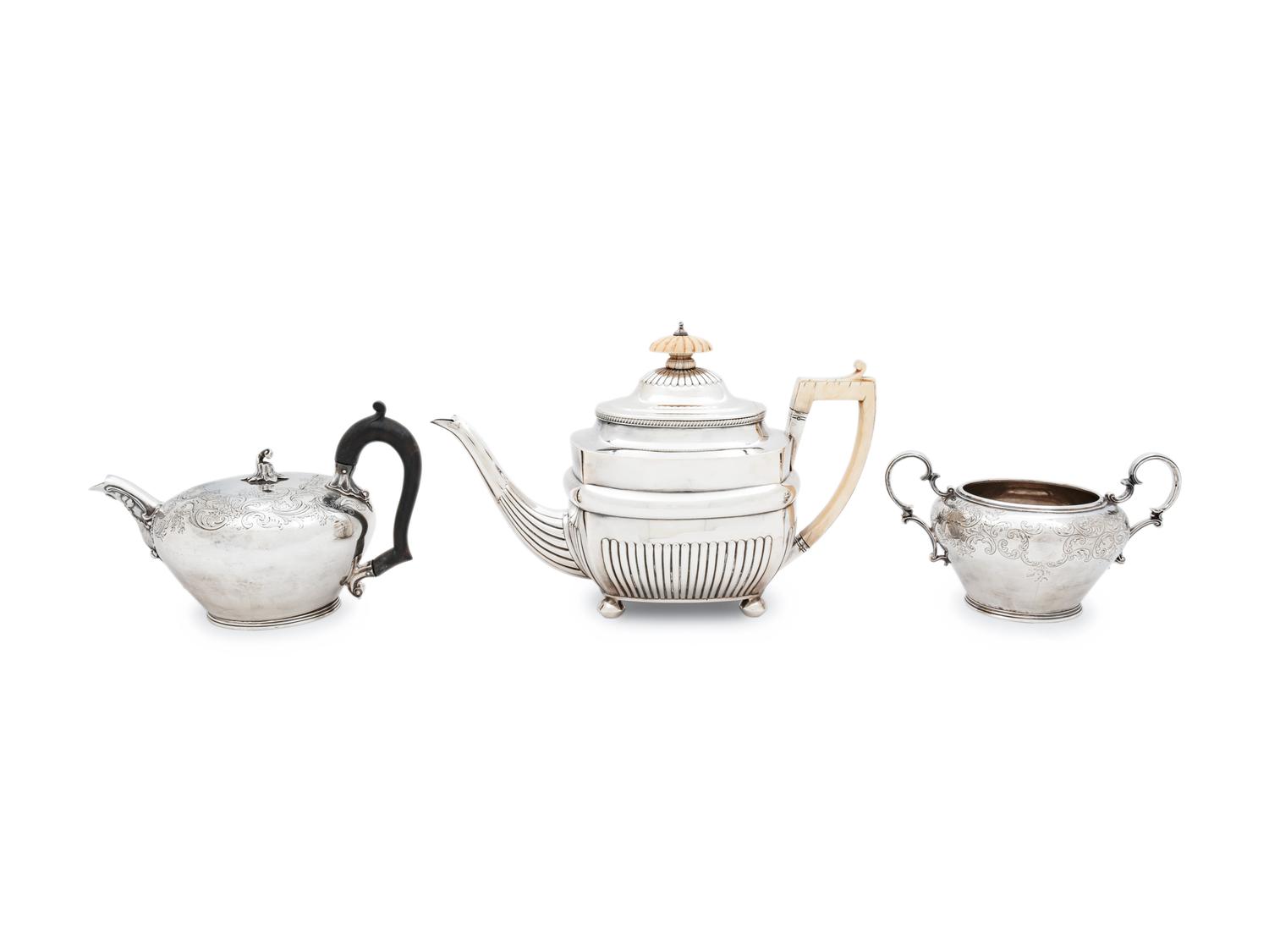 Three English Silver Holloware Articles