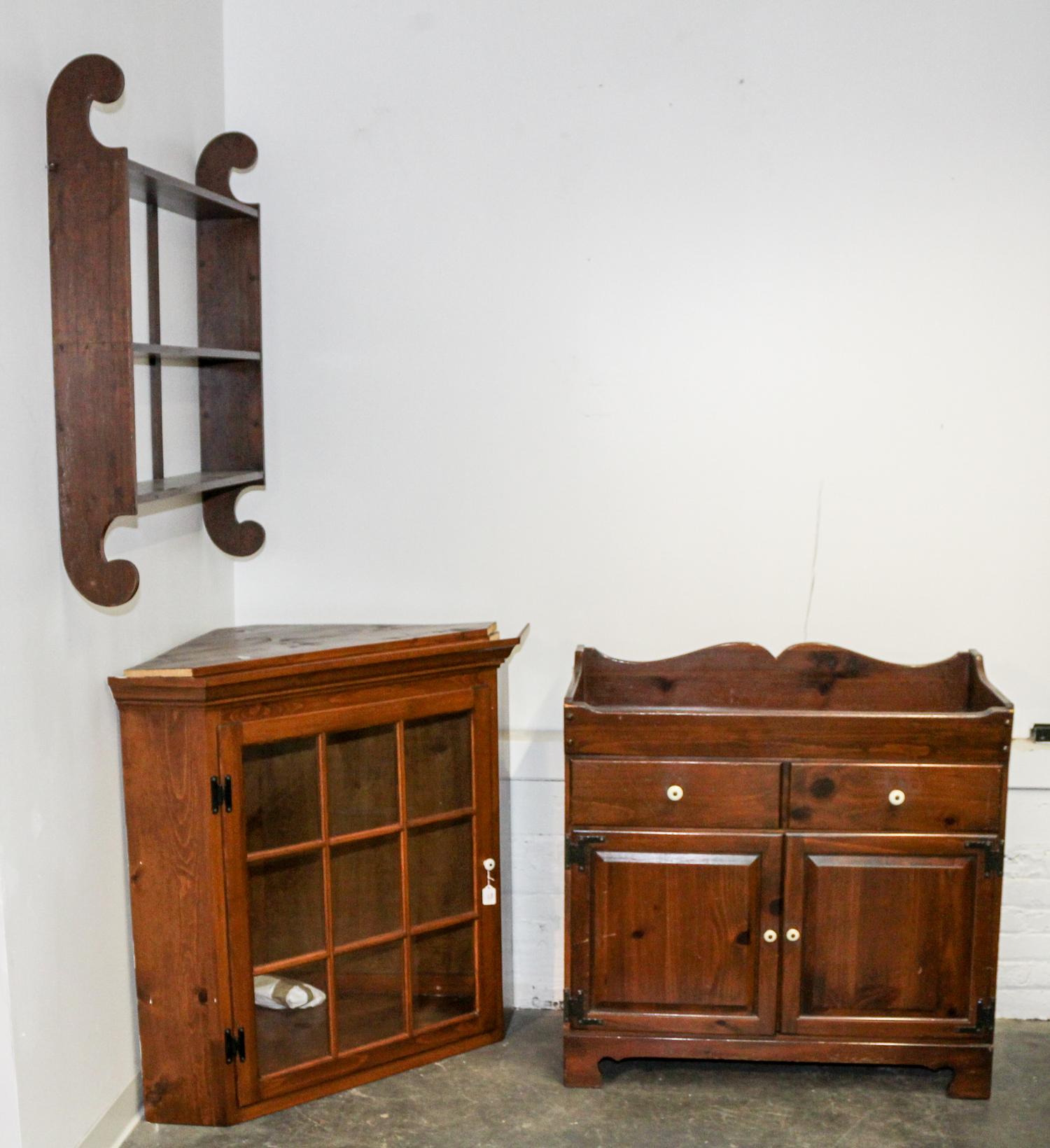 An American Pine Dry Sink Height of first 33 inches. — SECOND HALF 20TH CENTURY