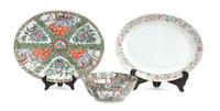 A Rose Medallion Center Bowl Diameter of first 9 inches.