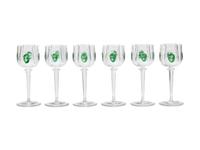 A Set of Six Rare Moser Cut and Etched Glass Wine Stems