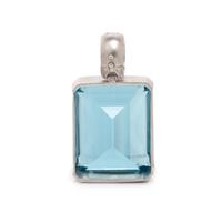 WHITE GOLD AND AQUAMARINE PENDANT