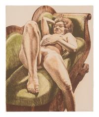 Reclining Nude on Green Couch, 1971