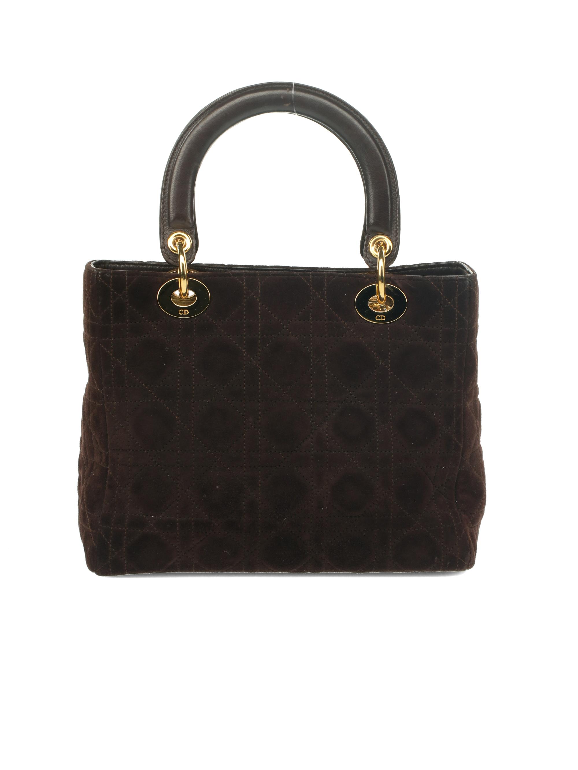 Christian Dior Lady Dior Suede Bag