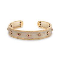 MARIO BUCCELLATI, BICOLOR GOLD AND RUBY CUFF BRACELET