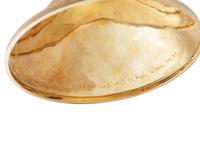 An Andrew Grima Designed 18-Karat Yellow Gold and Cabochon Ruby Inset Presentation Chalice
