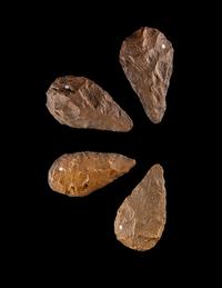 Four Paleolithic Quartzite Hand Axes
