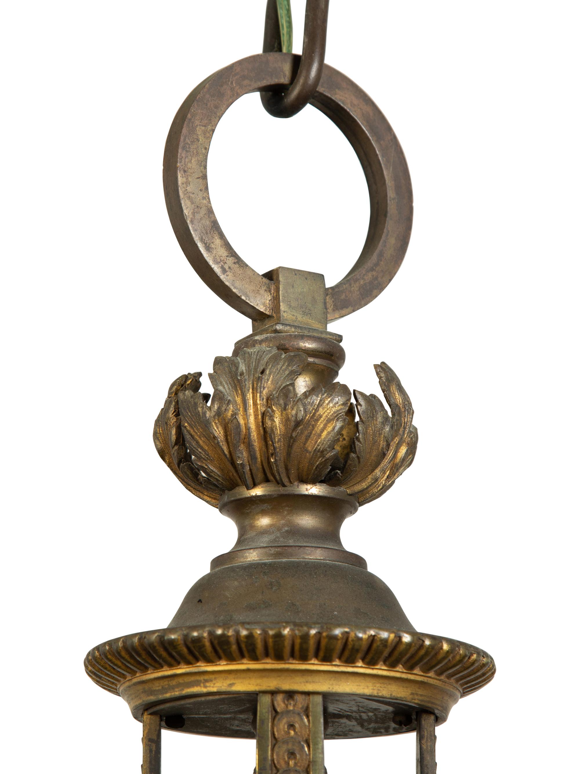 A French Gilt Bronze Hall Lantern