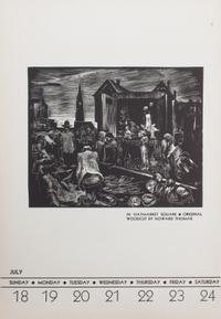 An American Block Print Calendar, 1937, 11 x 7 1/4 inches.