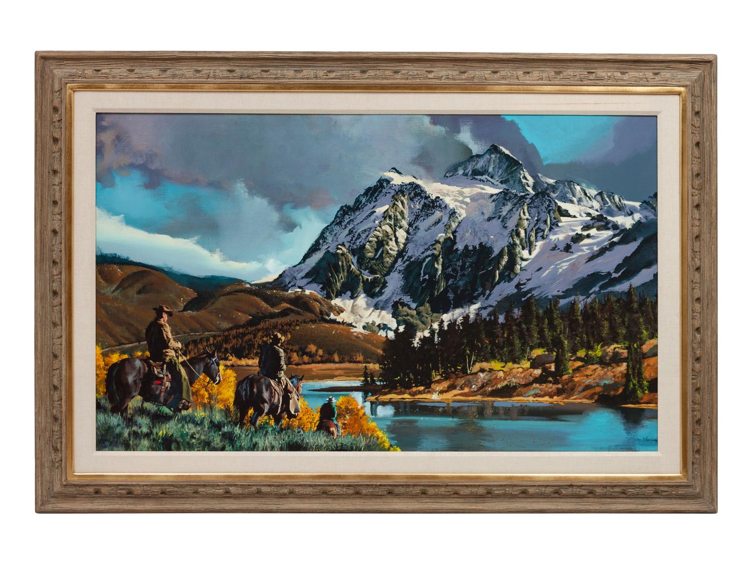 Cowboys on Trailride in Mountains