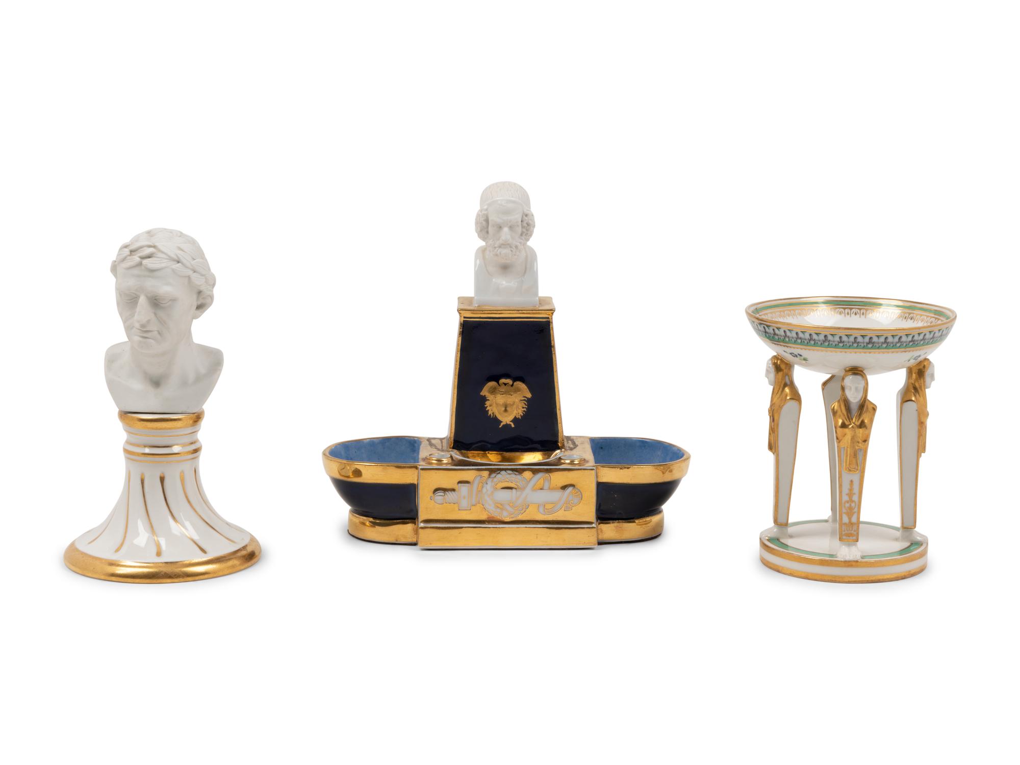 Three Continental Porcelain Articles