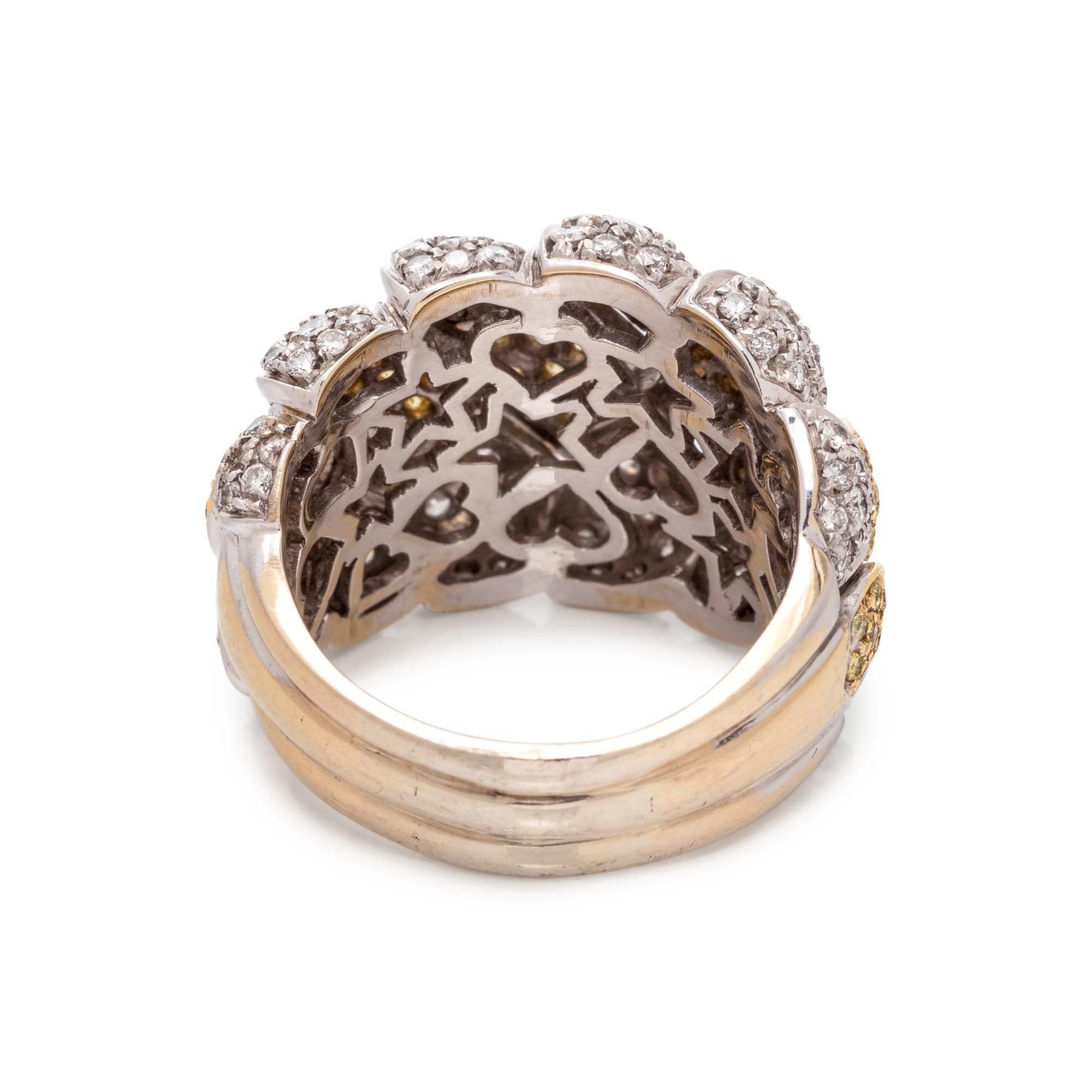 DIAMOND AND COLORED DIAMOND RING