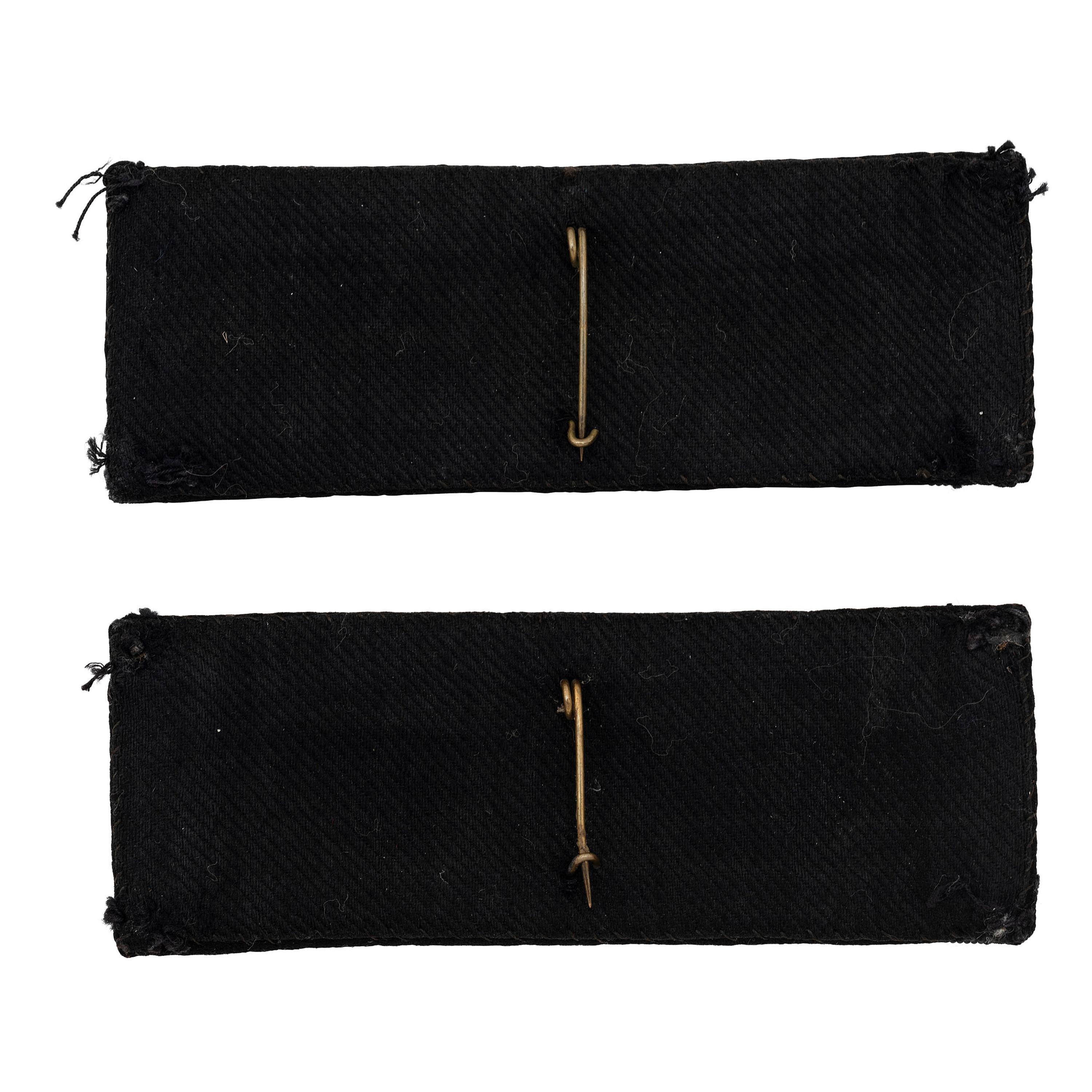 Rare Combination Captain's Bars and Colonel's Eagles Pin Back Shoulder Straps on a Blue Field