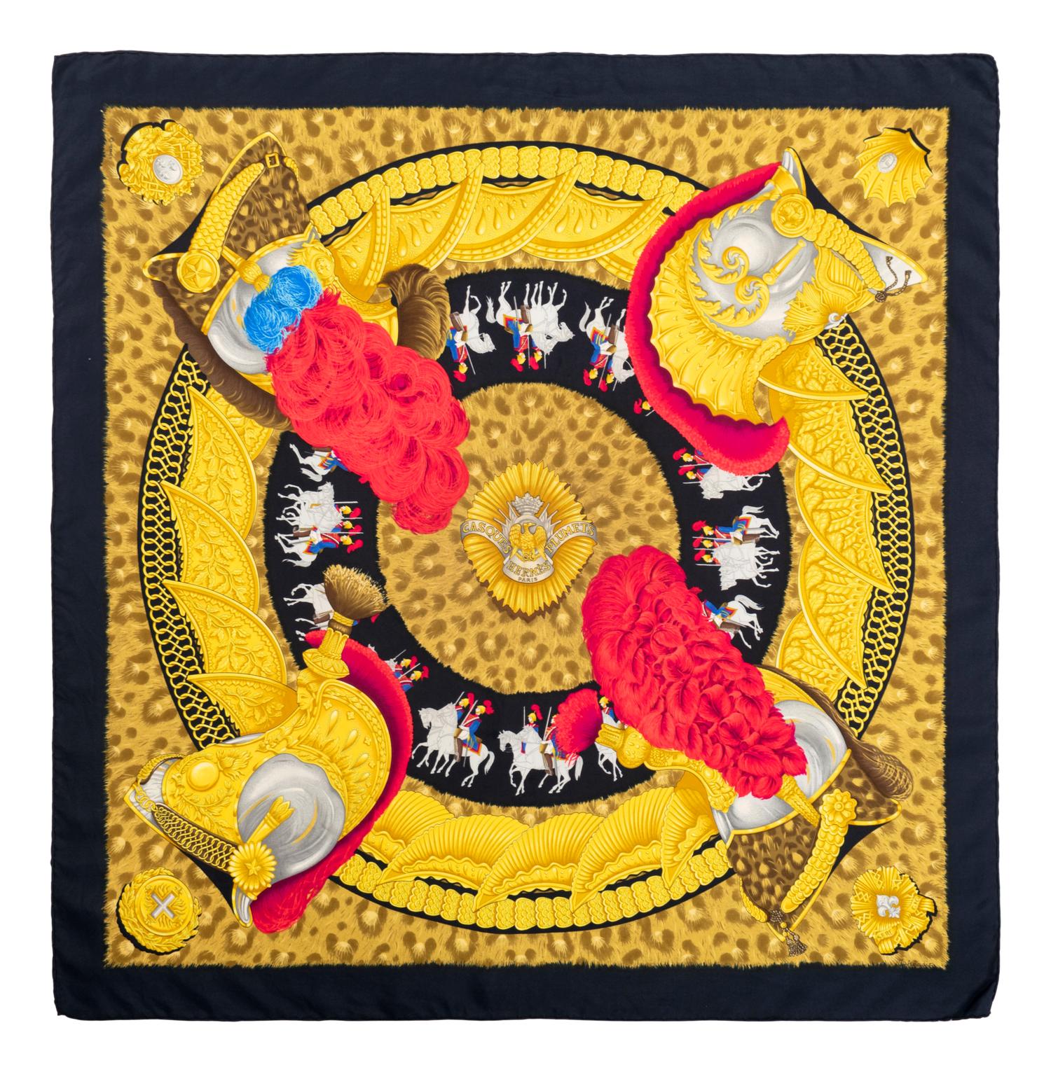 Four Scarves and One Pair of Gloves: Three Hermès, One Gucci, and One Pair of Hermès Gloves