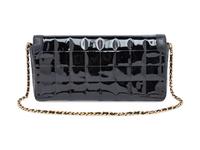 Chanel, Black Patent Chocolate Bar Bag