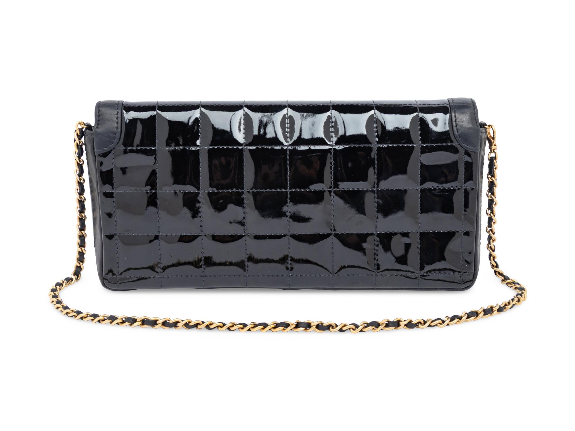Chanel, Black Patent Chocolate Bar Bag