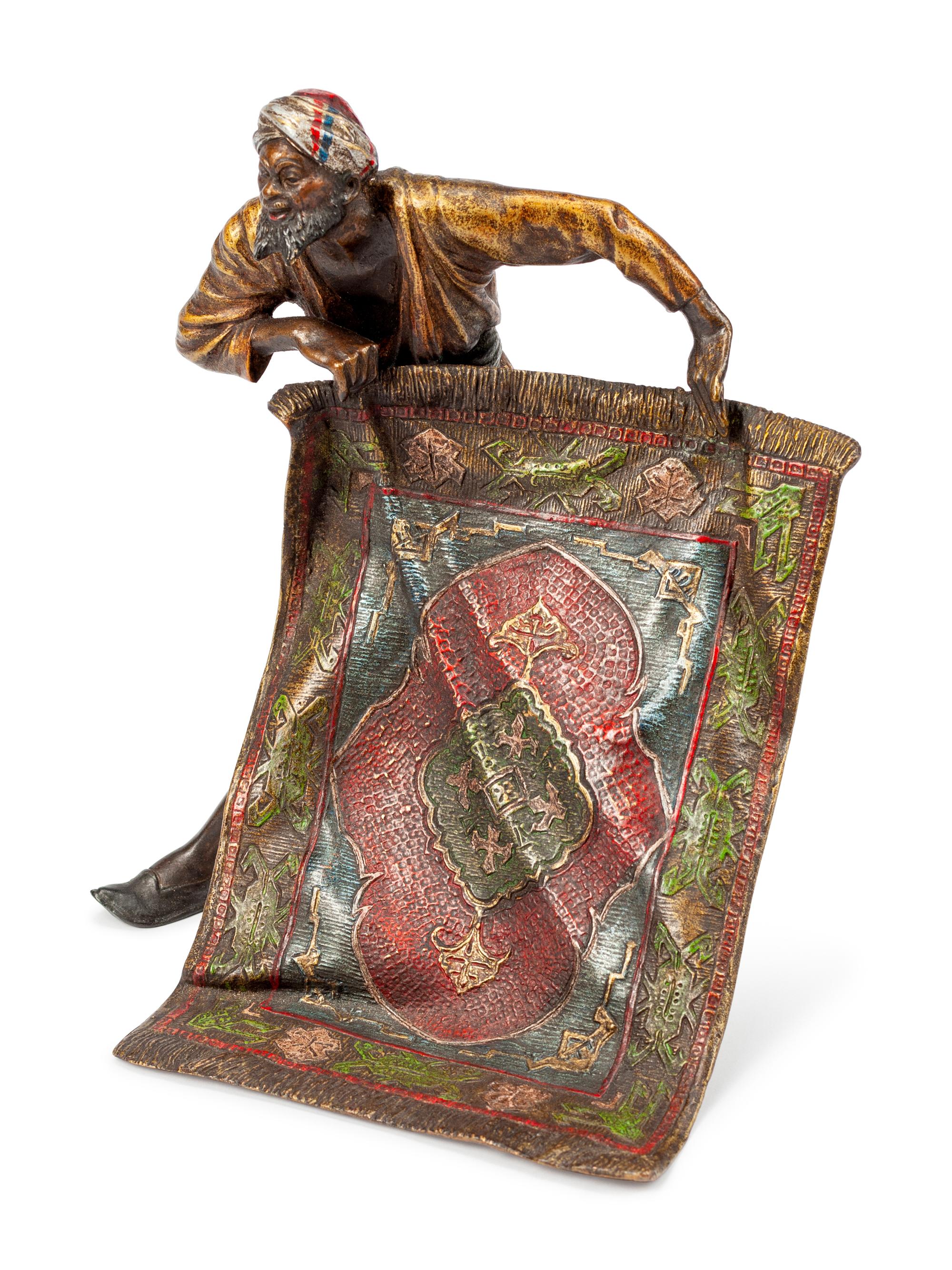 An Austrian Cold-Painted Bronze Figure of a Carpet Seller