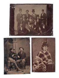 [EARLY PHOTOGRAPHY]. 26 assorted tintypes featuring subjects wearing hats.