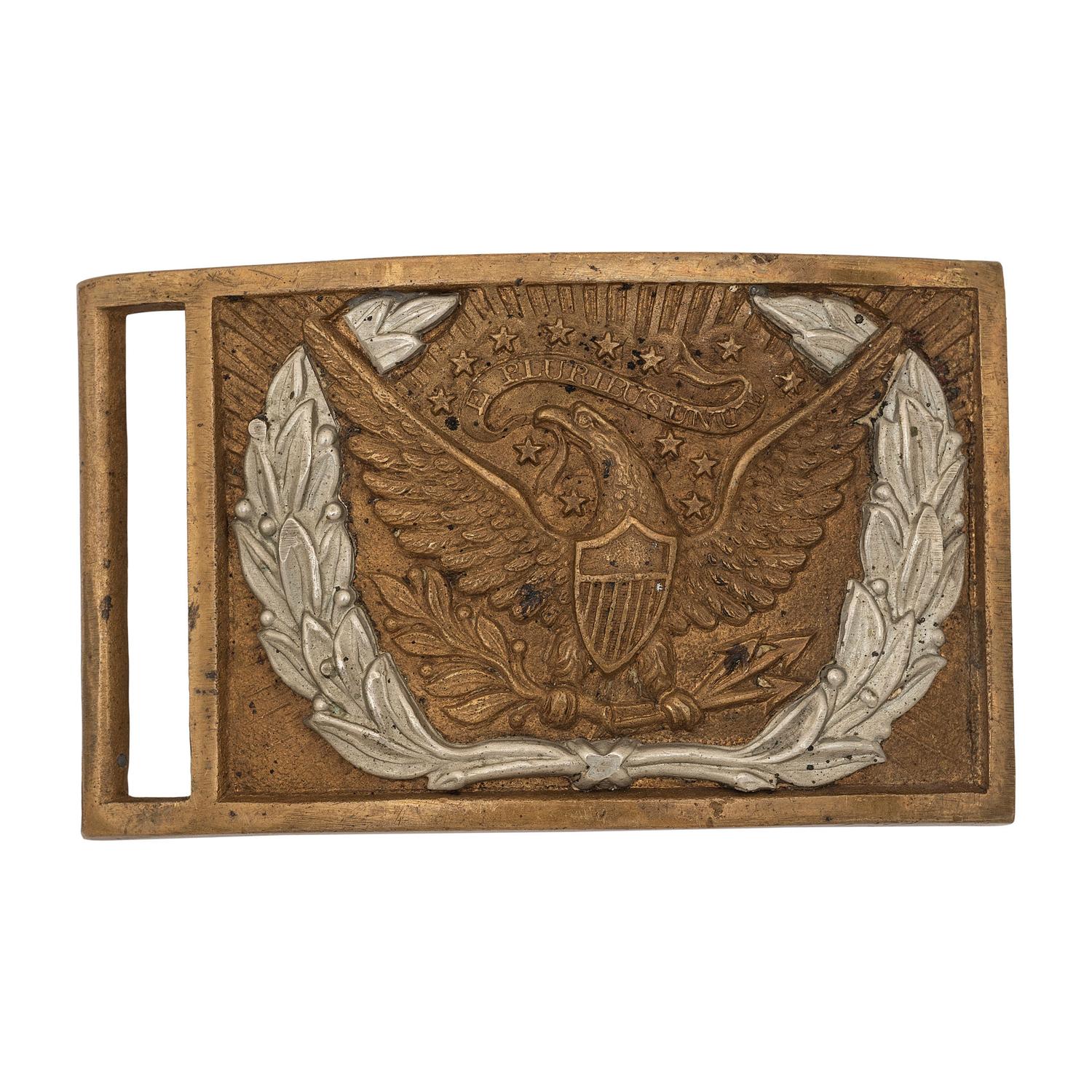 US Model 1851 Enlisted Sword Belt Plate with 3-Piece Wreath