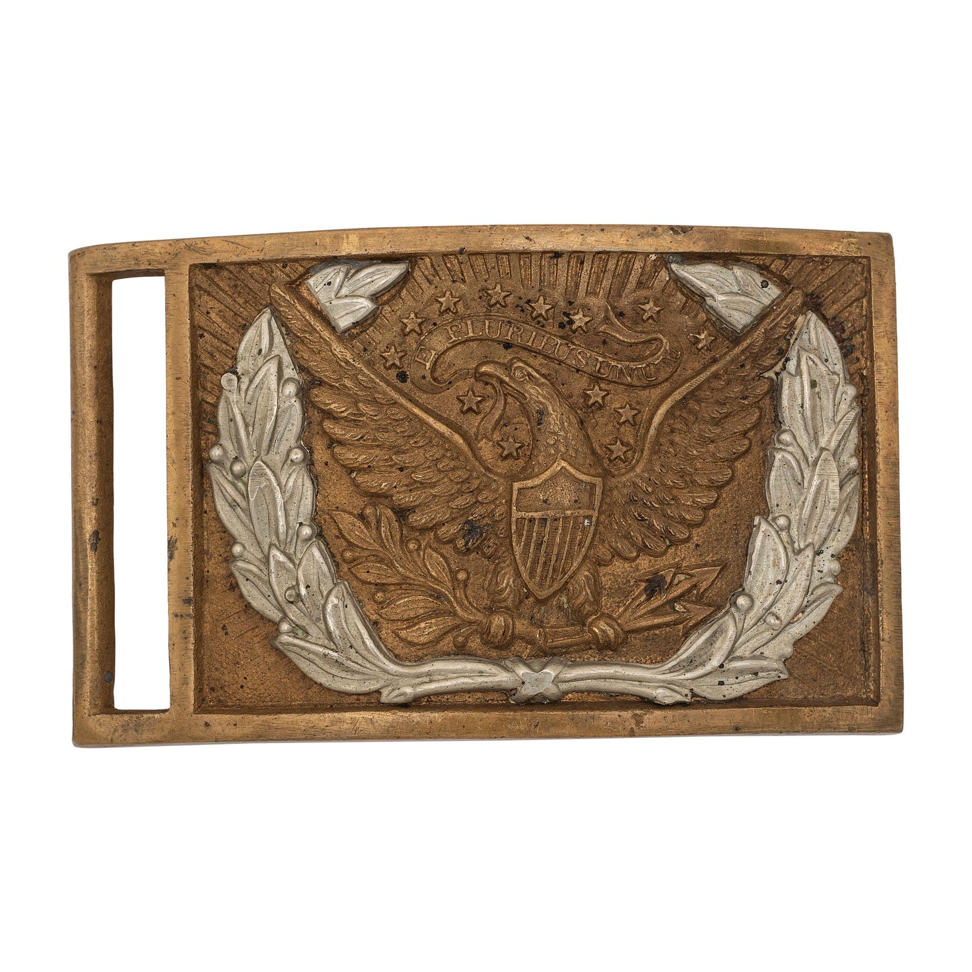 US Model 1851 Enlisted Sword Belt Plate with 3-Piece Wreath
