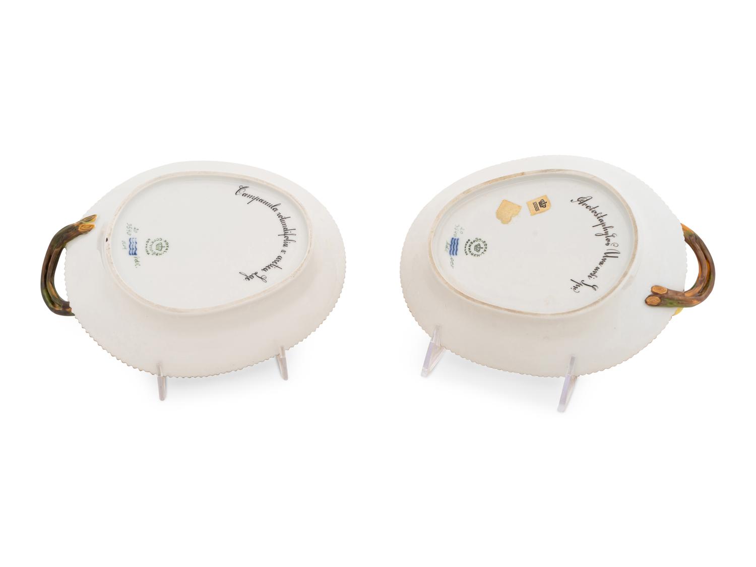 Two Royal Copenhagen Flora Danica Oval Serving Dishes