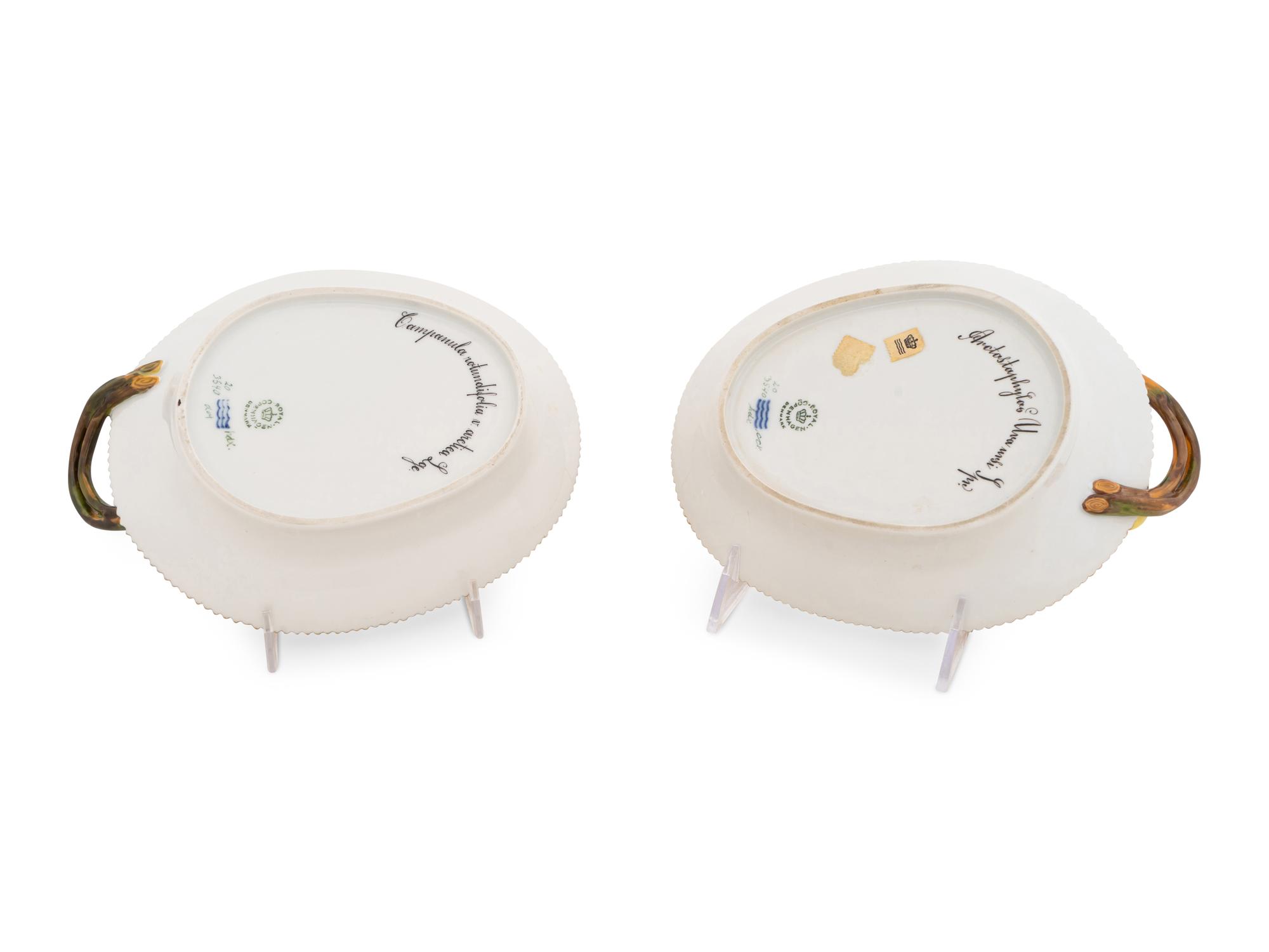 Two Royal Copenhagen Flora Danica Oval Serving Dishes