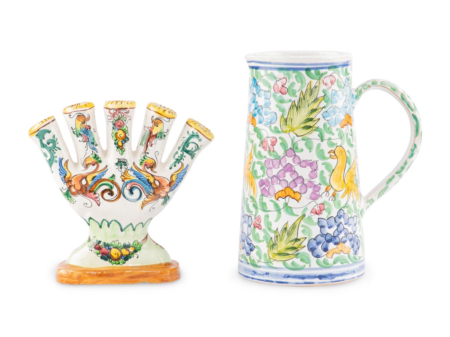 Two Faience Table Articles