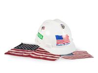 [FLAGS]. A group of items related to the recovery efforts at Ground Zero after September 11, 2011, incl. a helmet worn at the site by retired NYC Detective Arthur Giammarino as he assisted in the recovery efforts.