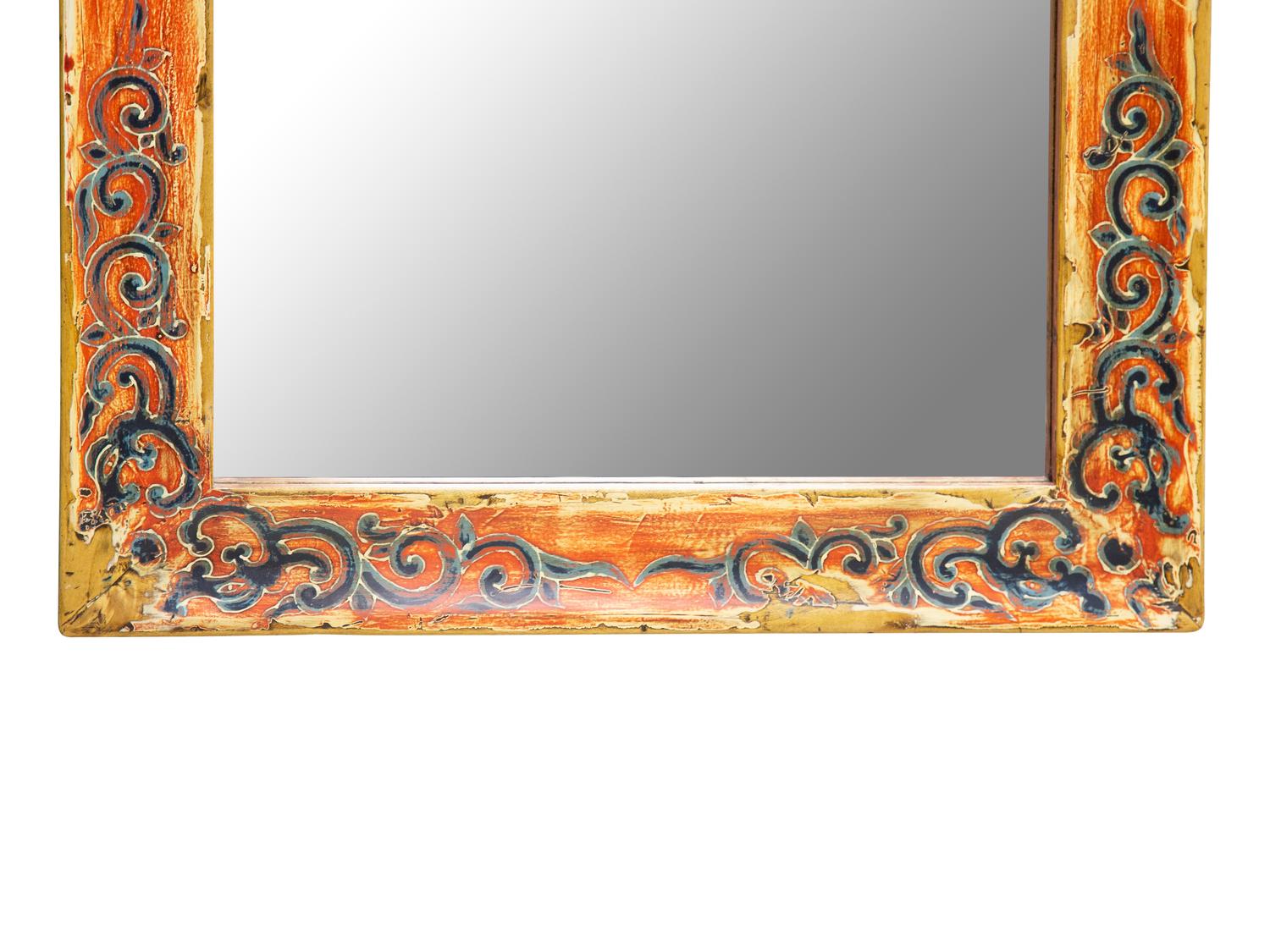 Two Chinese-Style Painted Pier Mirrors