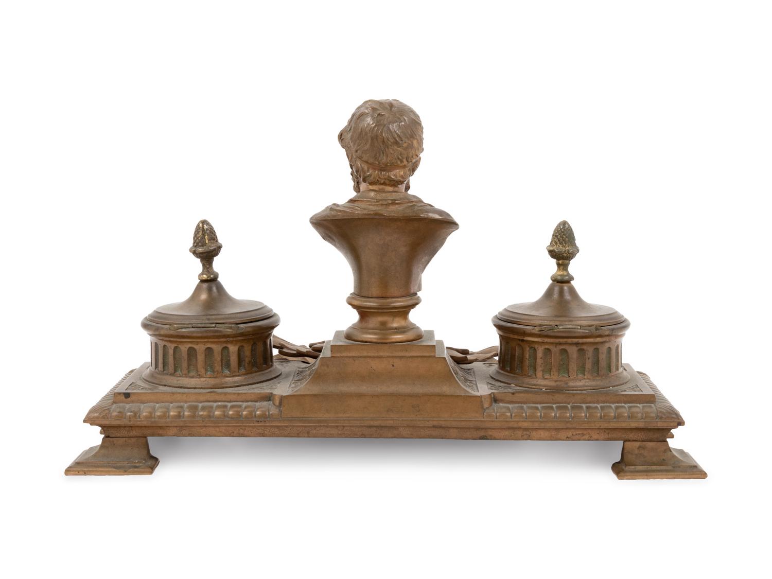 A Neoclassical Bronze Inkstand