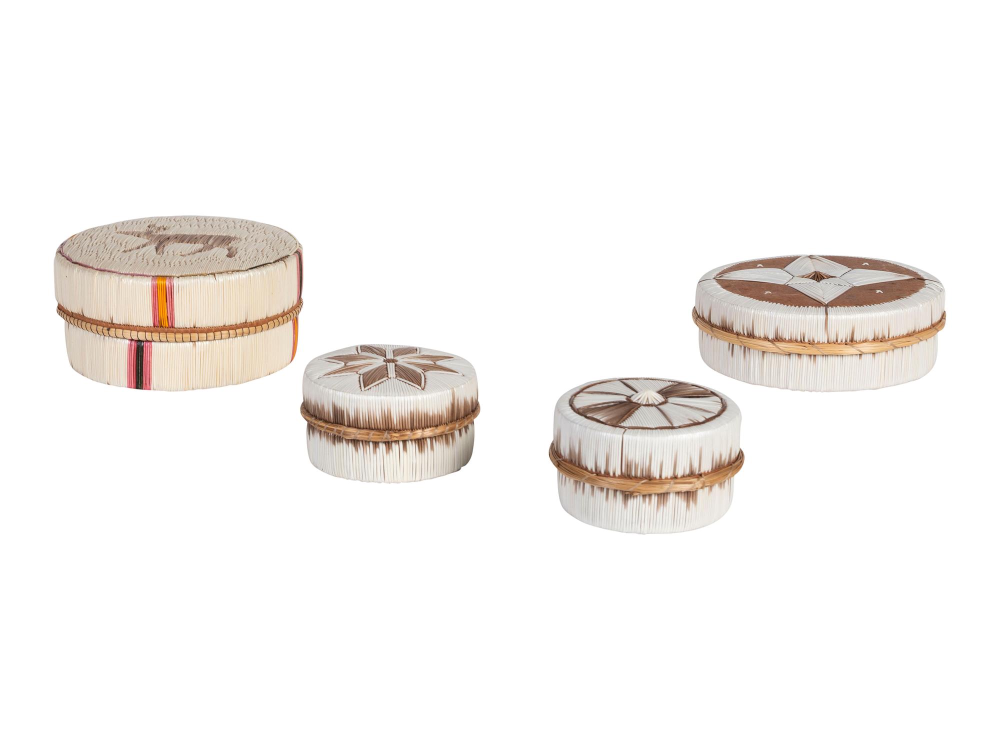 Anishinaabe Quilled Birchbark Boxes