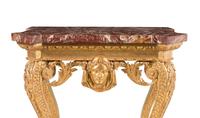 A George II Carved Giltwood and Red-Onyx Veneered Top Pier Table