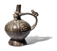 A Sican Blackware Stirrup Vessel