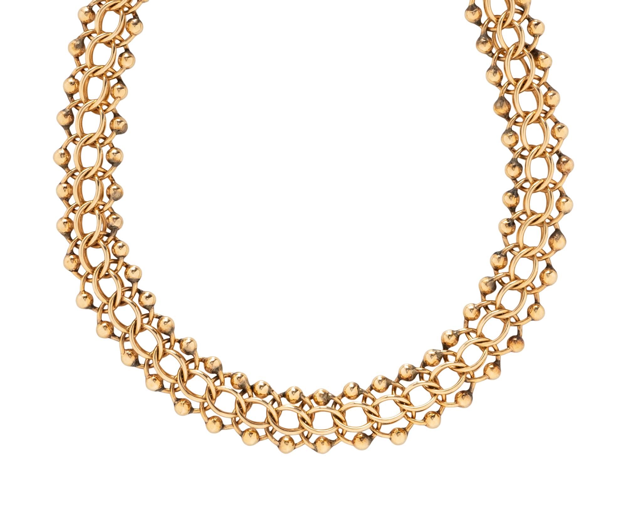 YELLOW GOLD FANCY LINK NECKLACE
