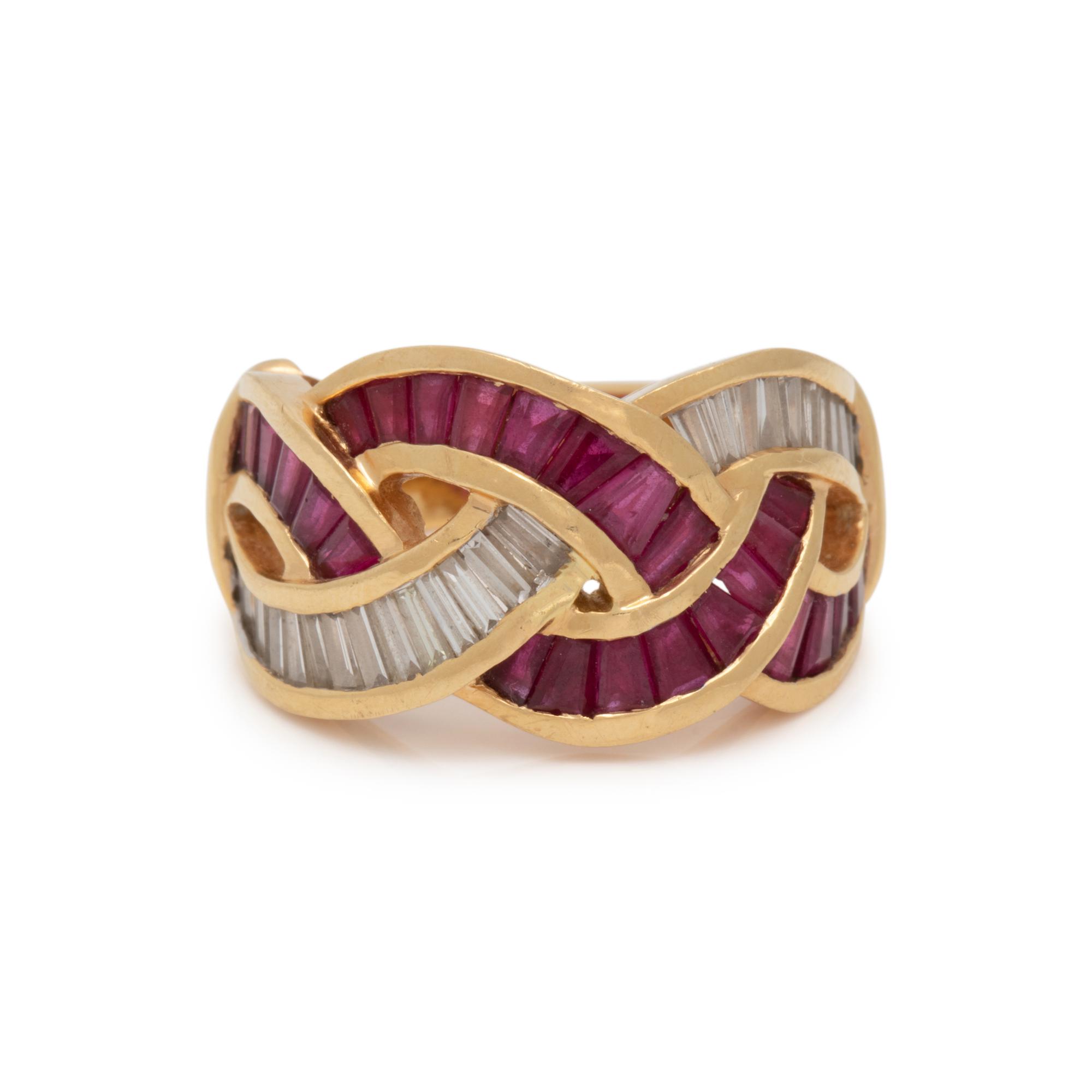 YELLOW GOLD, RUBY AND DIAMOND RING