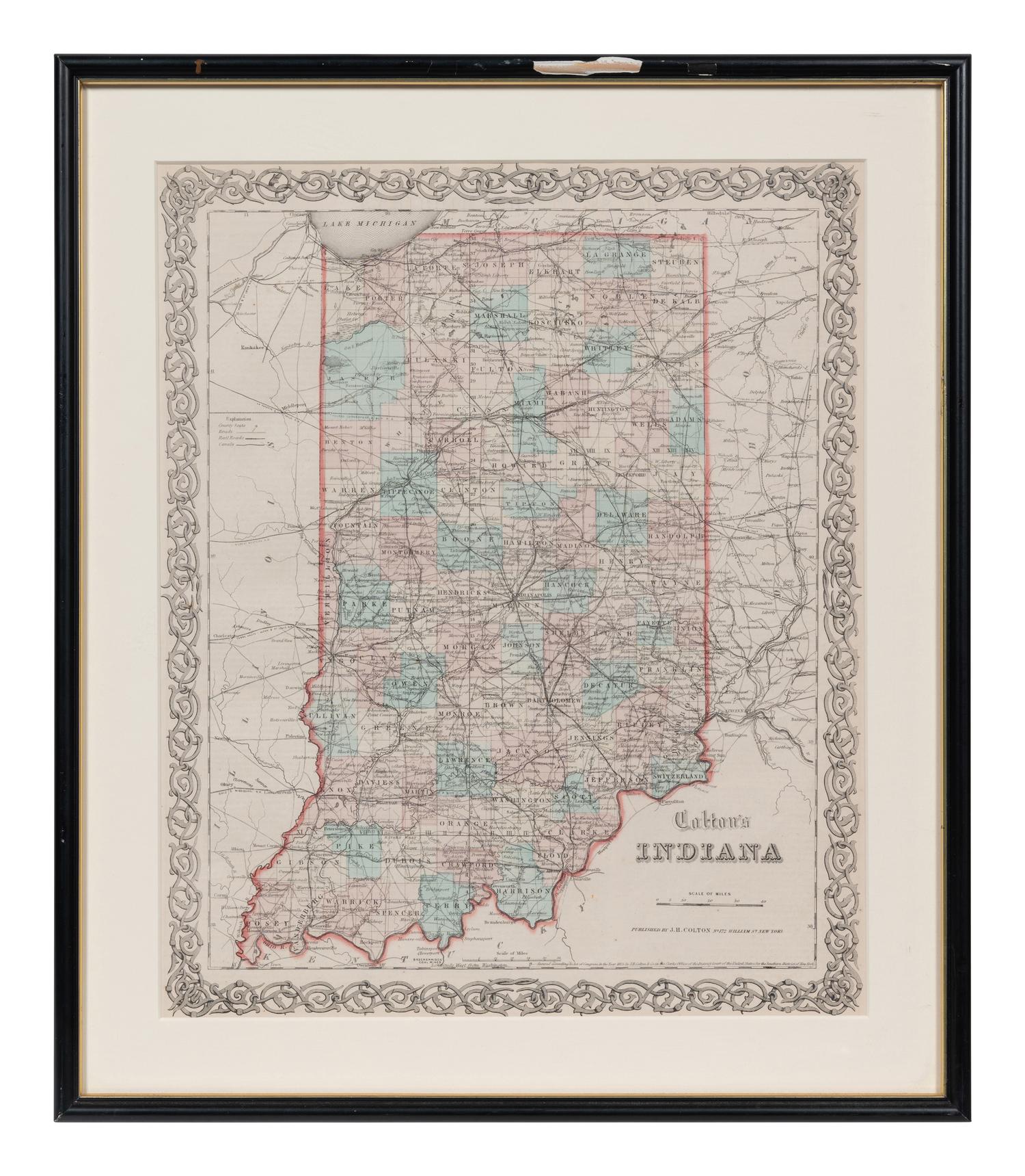 A group of five American state and city maps, comprising: