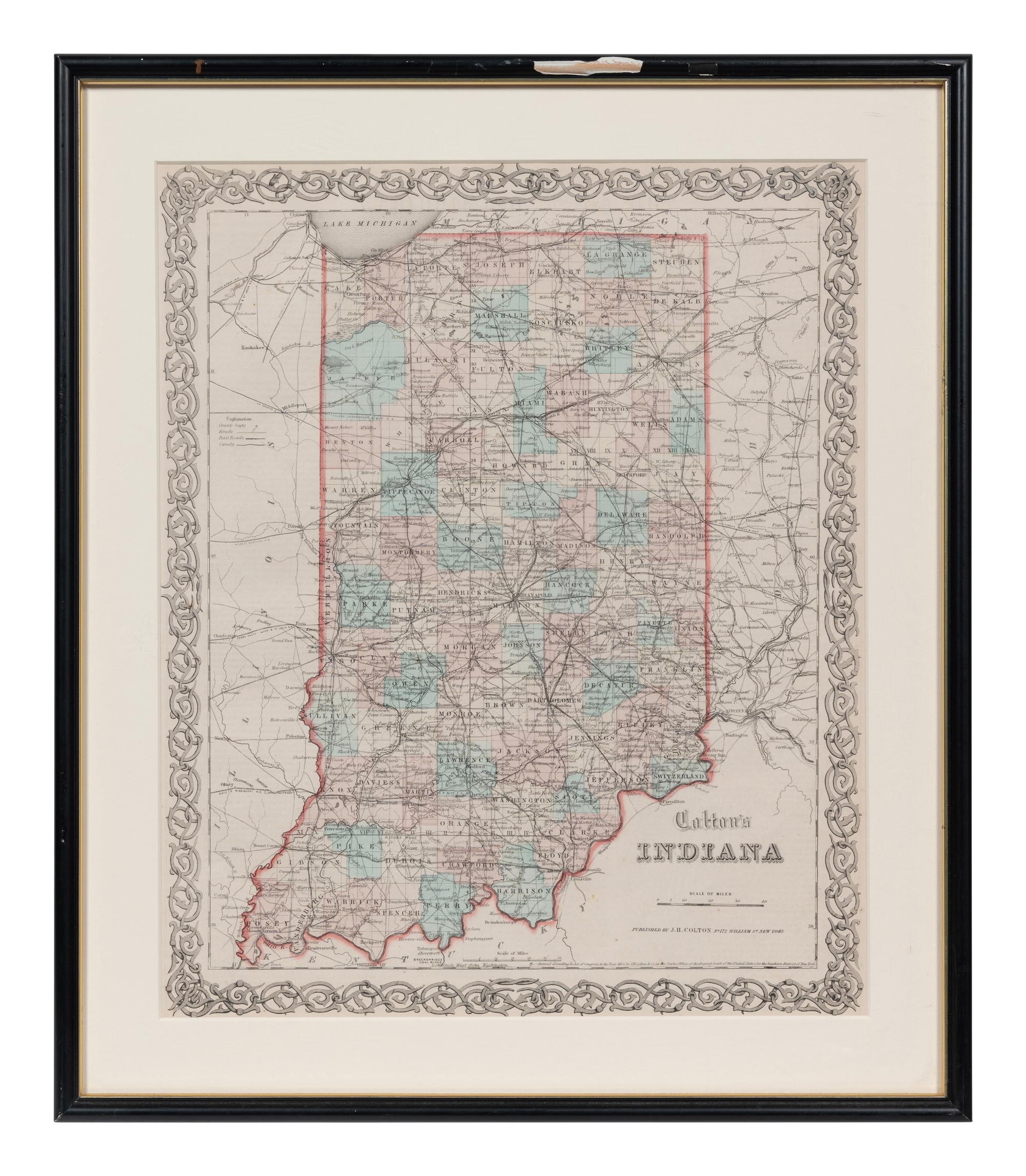 A group of five American state and city maps, comprising: