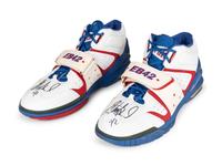 A Pair of Elton Brand Game Issued Signed Autograph Nike Air Force Basketball Shoes Gifted Directly From Brand (EB42 Personal Edition),