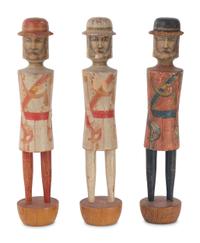 A Set of Painted Wood and Lithographed Military Ten-Pins