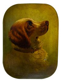 Two Paintings depicting Spaniels Larger: 19 3/4 x 29 1/4 inches.