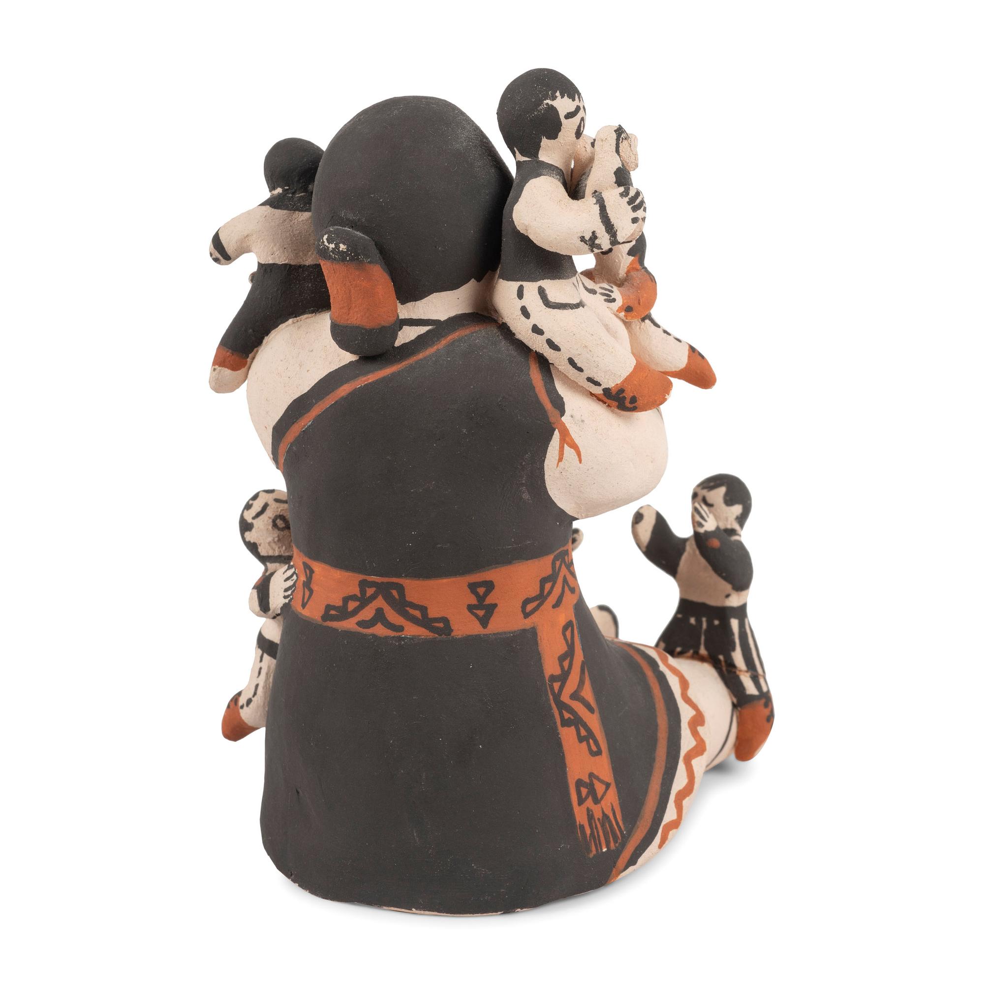 Pottery Storyteller Figure, with Seven Children